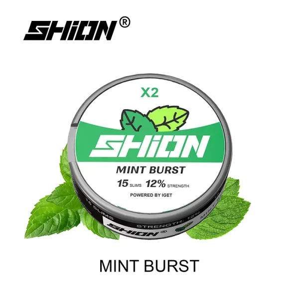 Mint Burst - IGET SHION X2 Nicotine Pouch 12mg - IGET Vape Shop